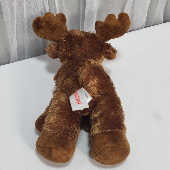 Aurora Moose Reindeer Stuffed Plush Toy Animal Brown Tan 8'' - Picture 4 of 12
